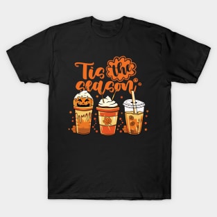 Tis The Season Pumpkin Spice Latte Halloween Fall Coffee T-Shirt